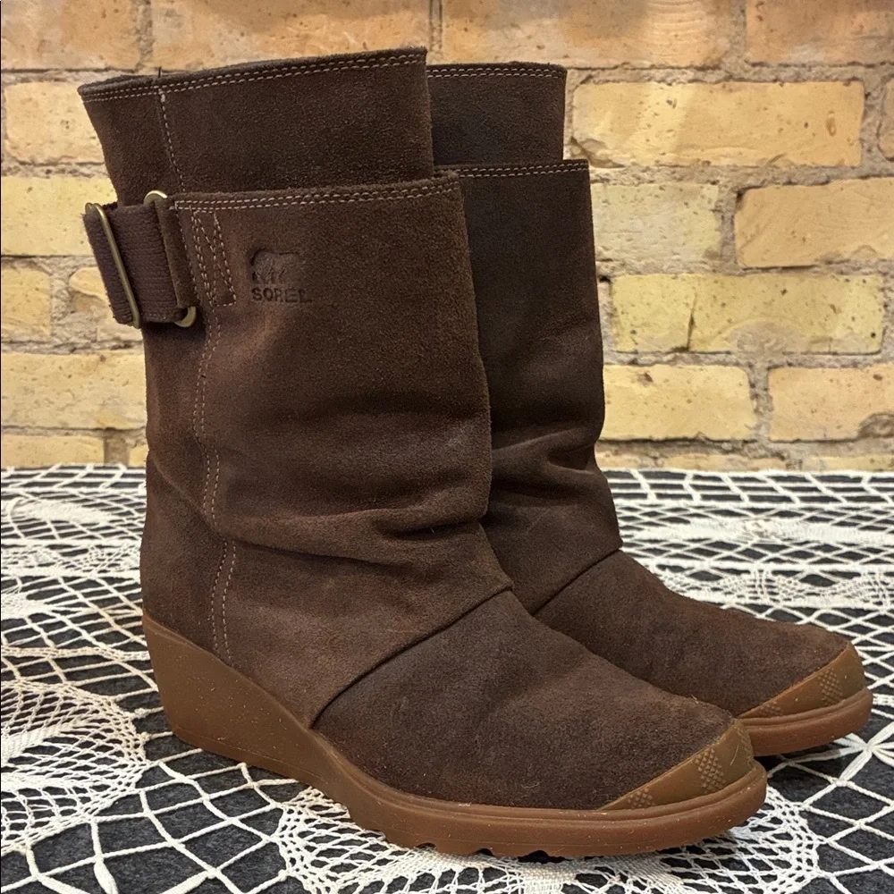 Sorel Toronto Dark Brown Suede Winter Boots, sz 8 - Picture 2 of 10